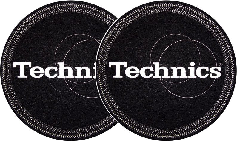 2x Slipmats Technics Strobo - nero-argento