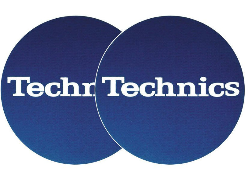 2x Slipmats - Technics blu - Logo bianco