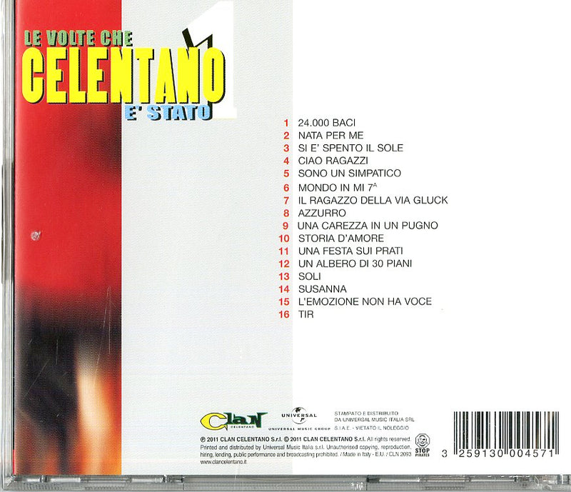 Celentano Adriano - Le Volte Che Celentano E' Stato 1 Cd 3259130004571