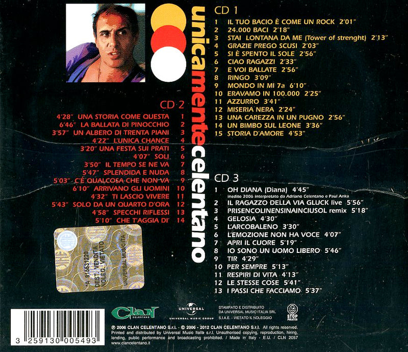 Celentano Adriano - Unicamentecelentano CD 3259130005493