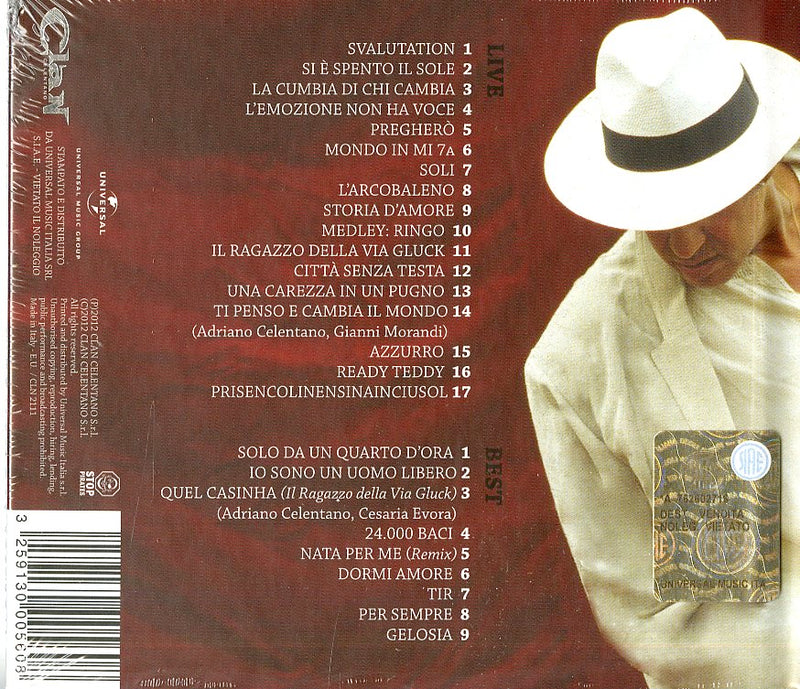 Celentano Adriano - Adriano Live Il Concerto Cd 3259130005608