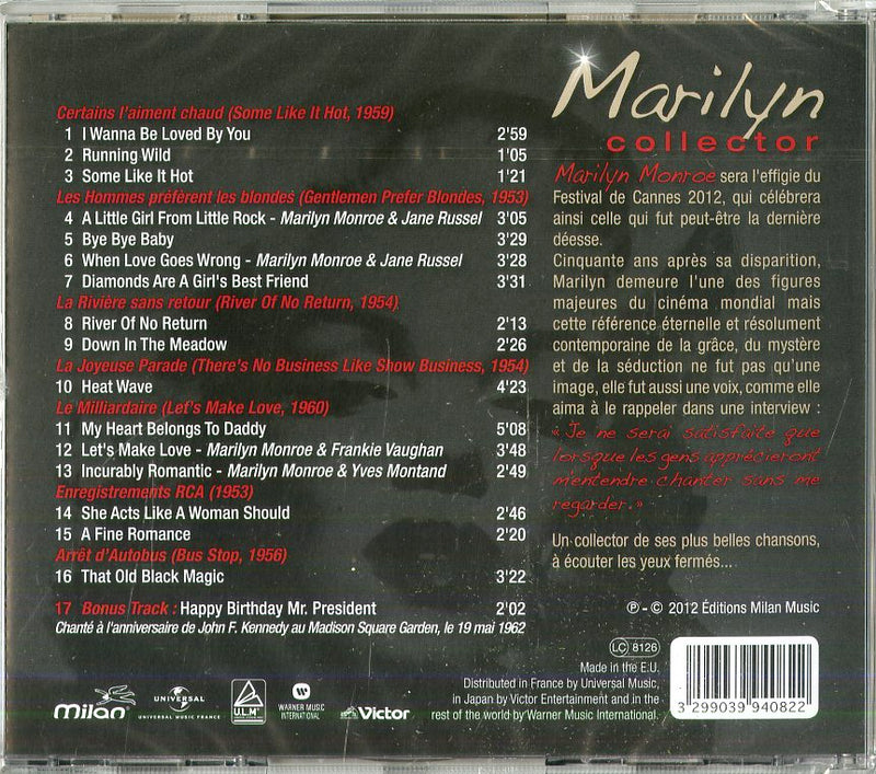 Monroe Marilyn - Collector: Marilyn Monroe CD 3299039940822