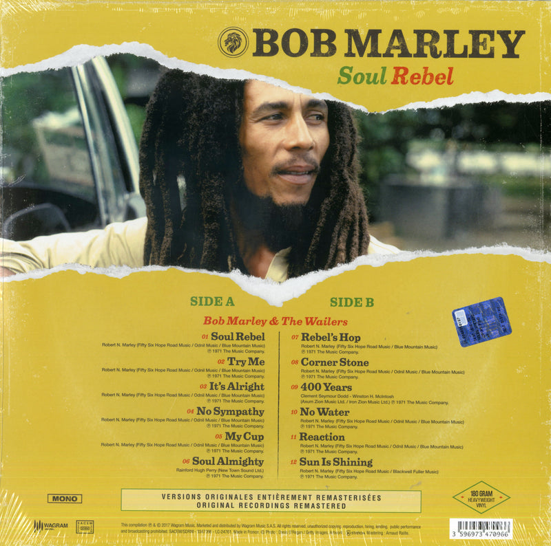 Marley Bob - Soul Rebel Lp 3596973470966