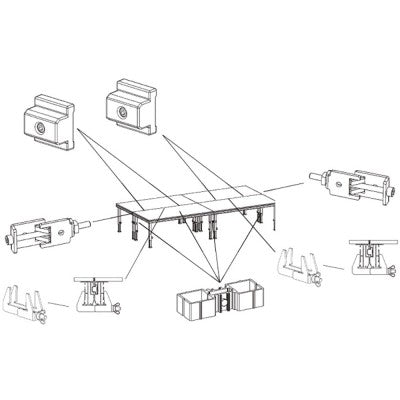 2m x 1m antislip 750Kg/m² platform - black Delivered without feet