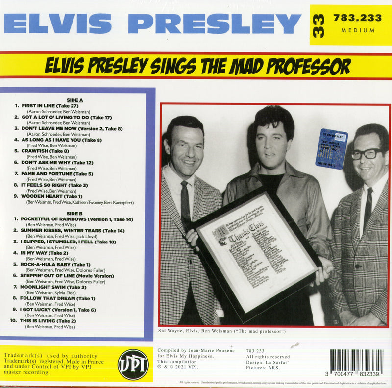 Presley Elvis - Sings The Mad Professor (Vinyl Clear Picture Disc Limited Edt.) (Rsd 21) Lp 3700477832339