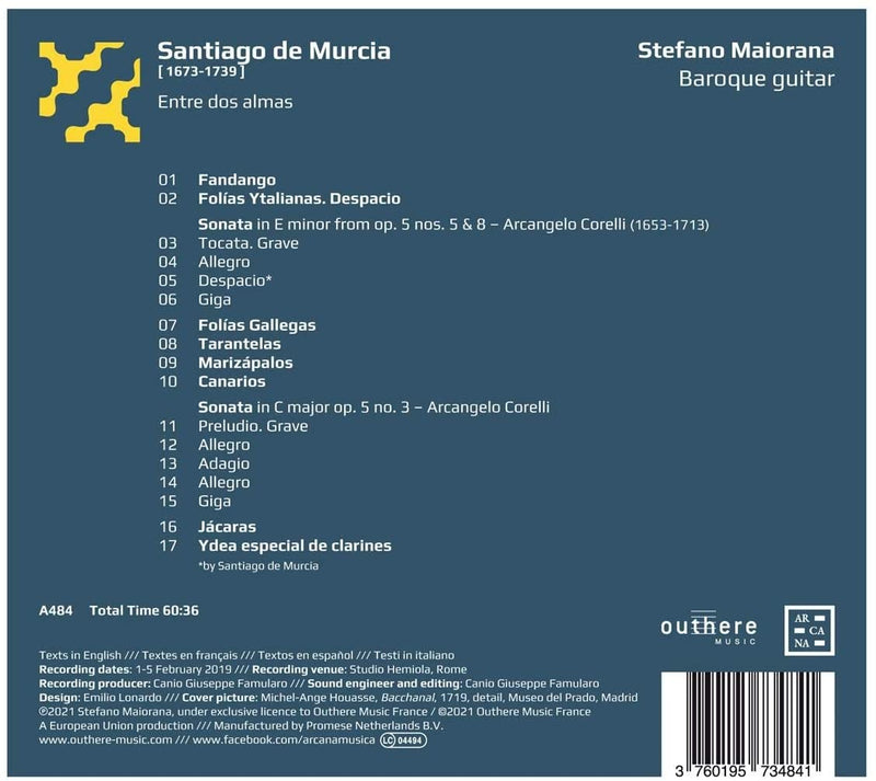 De Murcia Santiago - Entre Dos Almas Cd 3760195734841