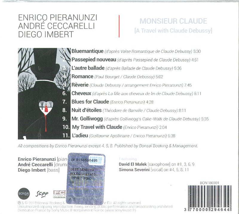 Pieranunzi Enrico - Monsieur Claude (A Travel With Claude Debussy) Cd 3770000294644