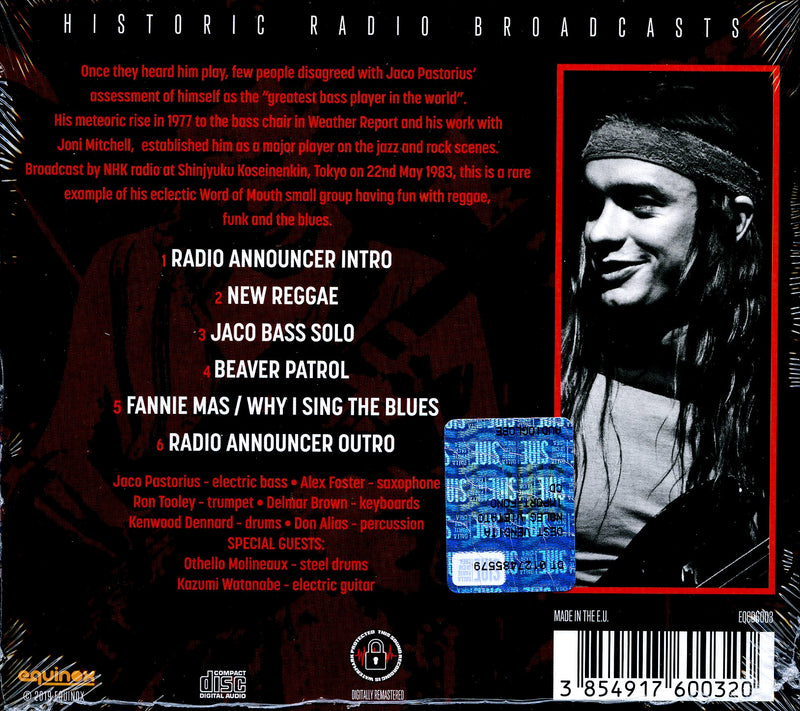 Pastorious Jaco Band - Tokyo 83 CD 3854917600320