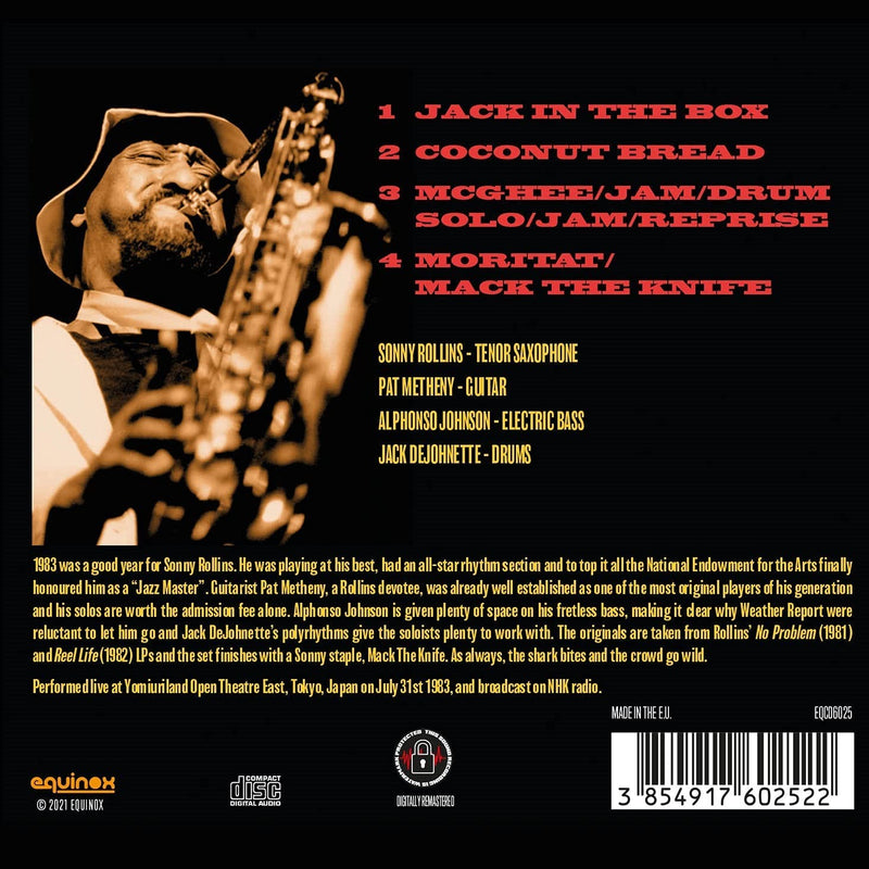 Rollins Sonny Quartet - Live Under The Sky '83 Cd 3854917602522