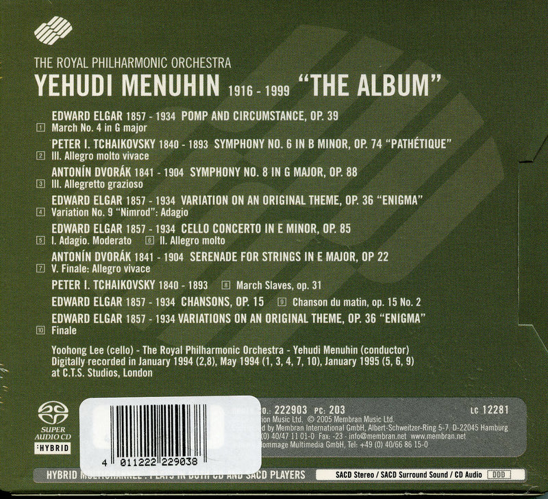 Menuhin Yehudi - Menuhin 1916-1999 The Album (Sacd) Cd 4011222229038