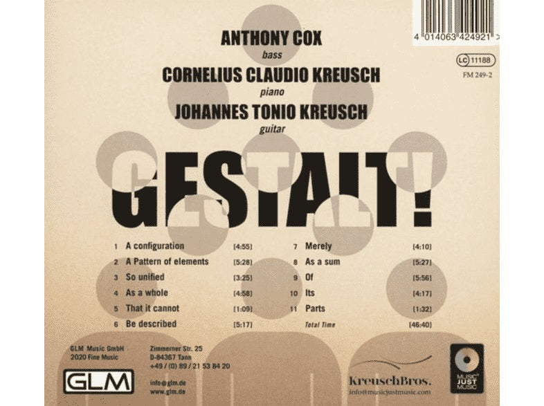 Kreusch/Cox/Kreusch - Gestalt! Cd 4014063424921