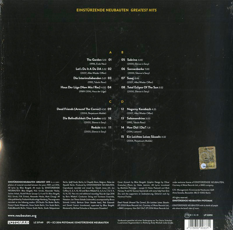 Einsturzende Neubauten - Greatest Hits Lp 4015698008371