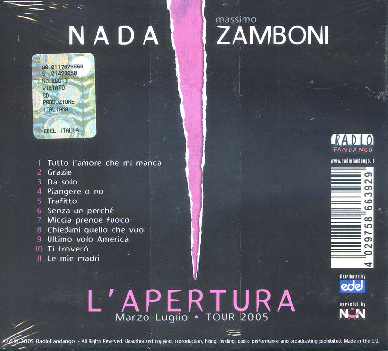 Nada,Zamboni - L'Apertura Cd 4029758663929
