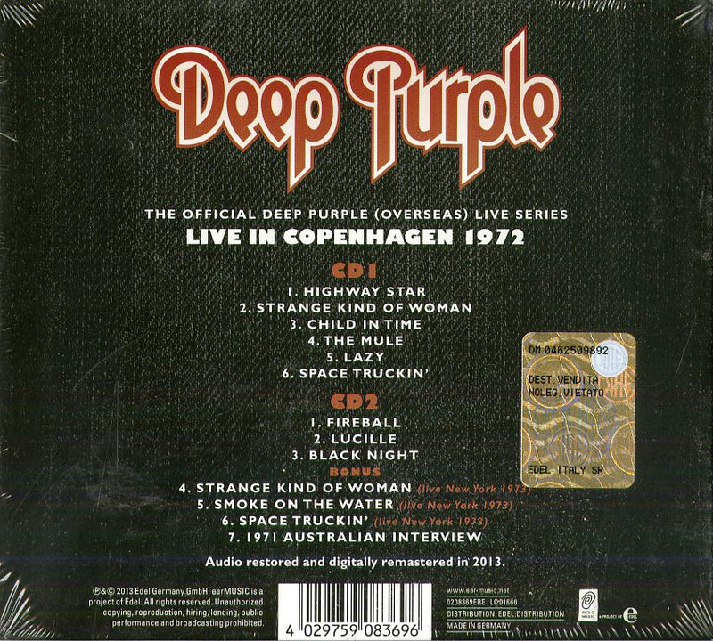 Deep Purple - Live In Copenhagen 1972 CD 4029759083696