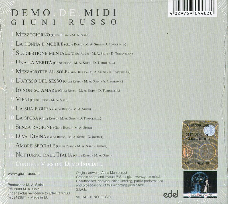 Russo Giuni - Demo De Midi Cd 4029759094838