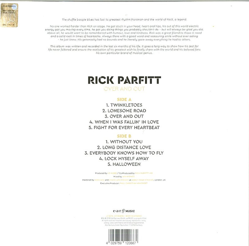 Parfitt Rick (Status Quo) - Over And Out Lp 4029759120667
