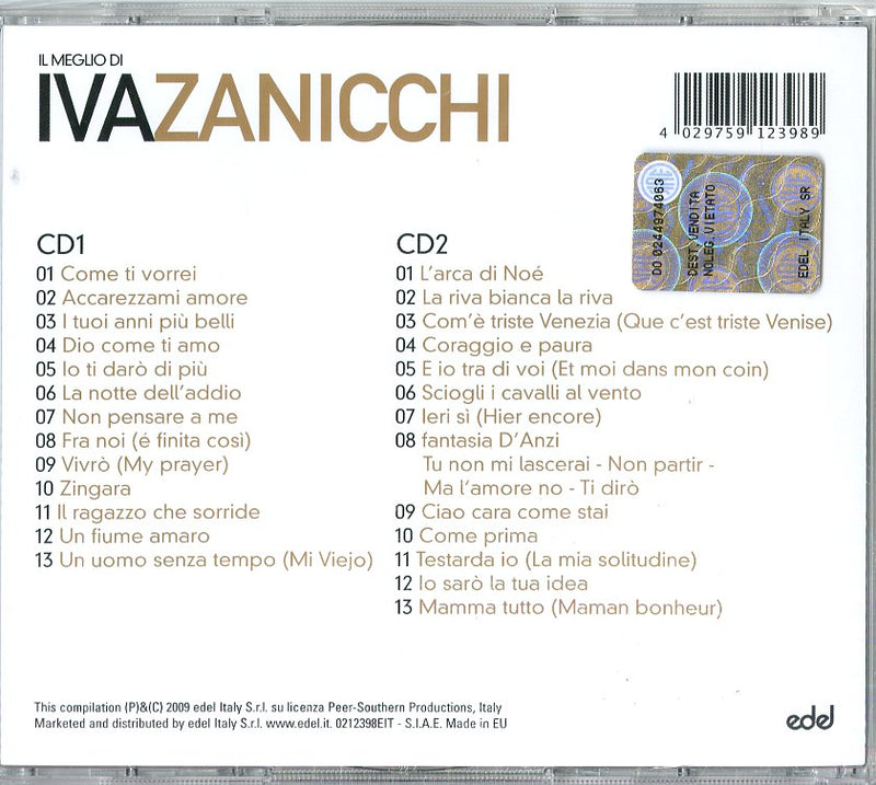 Zanicchi Iva - Il Meglio Di Iva Zanicchi Cd 4029759123989