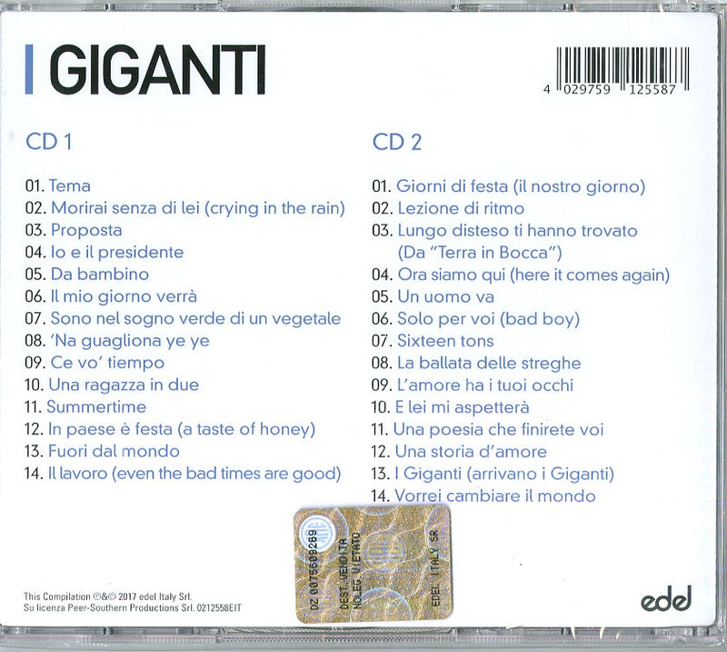 Giganti - Il Meglio De I Giganti Cd 4029759125587