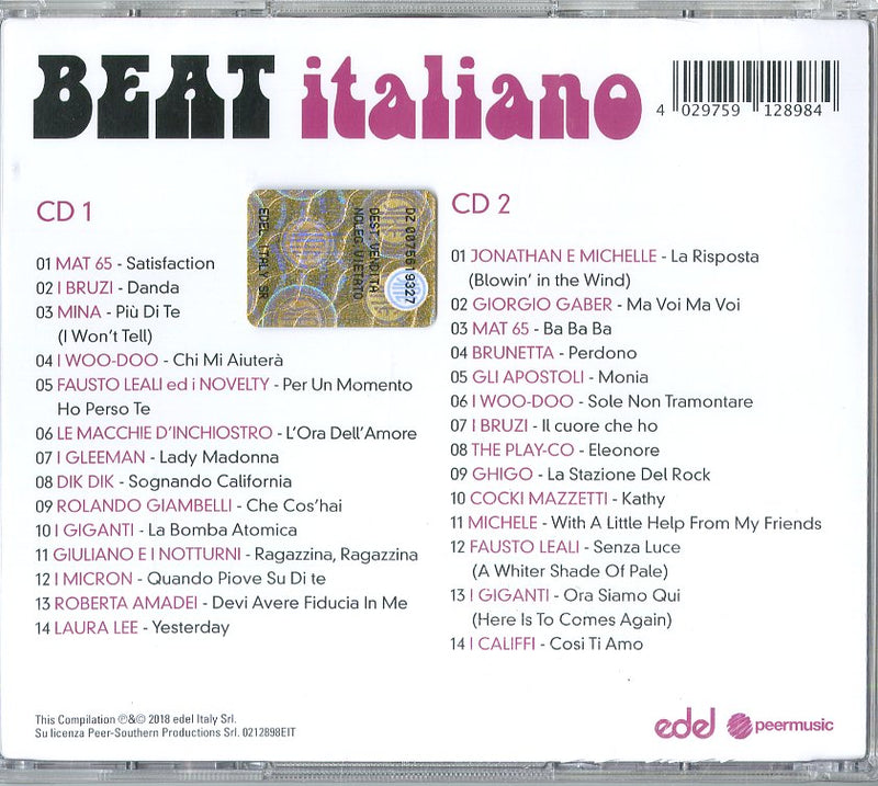 Compilation - Il Meglio Del Beat Italiano Cd 4029759128984