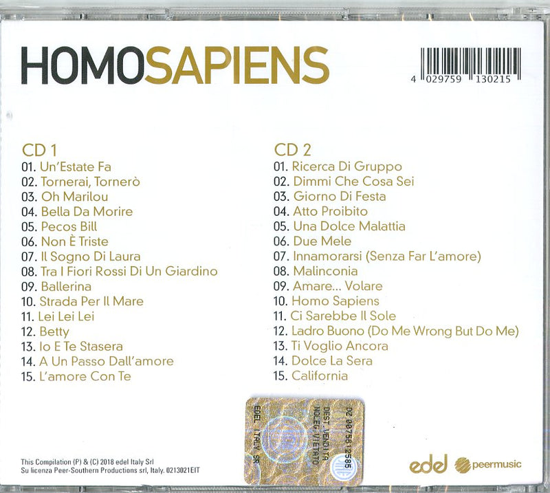 Homo Sapiens - Il Meglio Di Homo Sapiens Cd 4029759130215