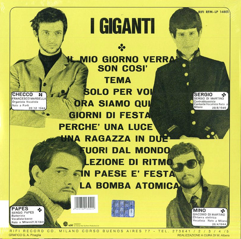 Giganti - I Giganti (Vinile Giallo Neon Limited Edt.) Lp 4029759130222
