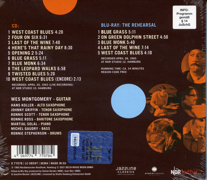 Montgomery Wes - The Ndr Hamburg Studio Recordings (Cd + B.Ray) Cd 4049774770784