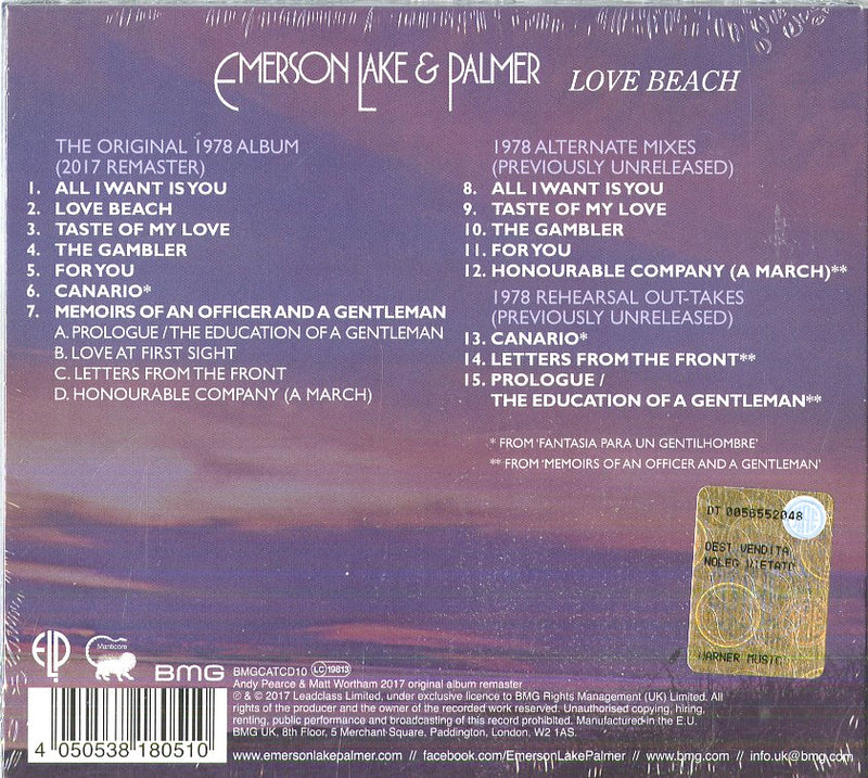 Emerson Lake & Palmer - Love Beach Cd 4050538180510