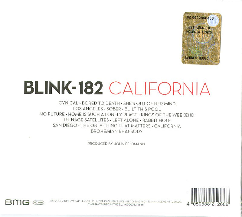 Blink 182 - California Cd 4050538212686