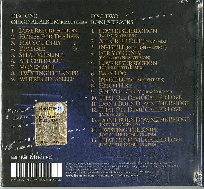 Moyet Alison - Alf (Cd+Cd Bonus Track) Cd 4050538230963