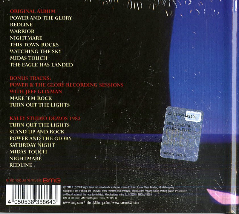 Saxon - Power & The Glory Cd 4050538358643