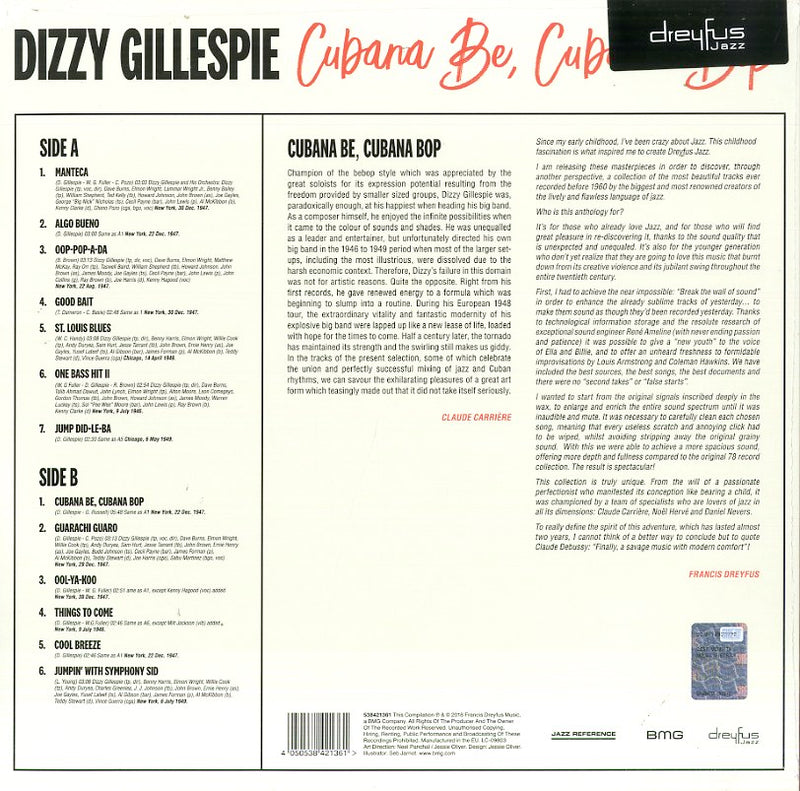 Gillespie Dizzy - Cubana Be, Cubana Bop Lp 4050538421361