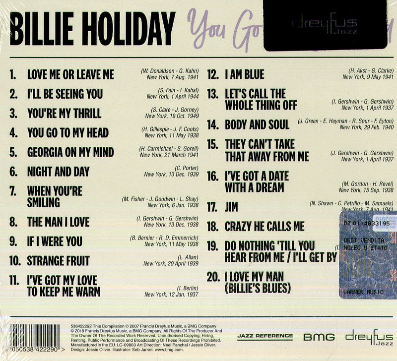 Holiday Billie - You Go To My Head Cd 4050538422290