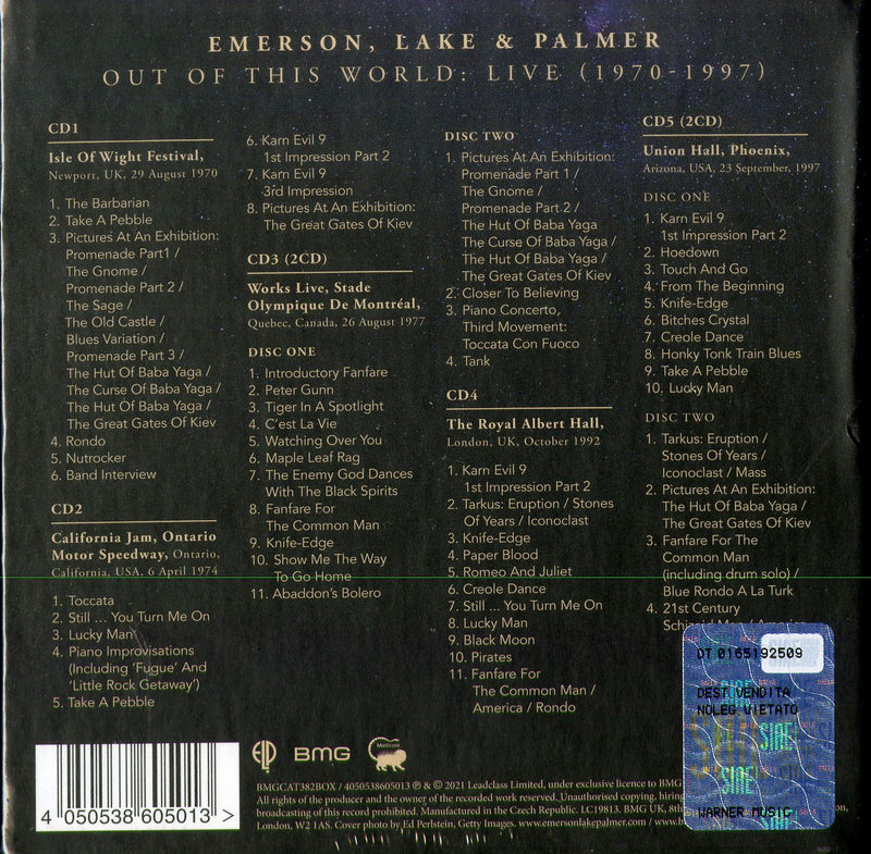 Emerson, Lake & Palmer - Out Of This World Live (1970-1977) Cd 4050538605013