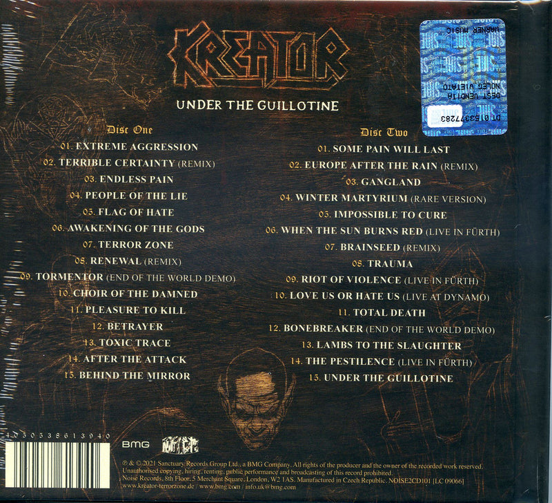 Kreator - Under The Guillotine Cd 4050538613940