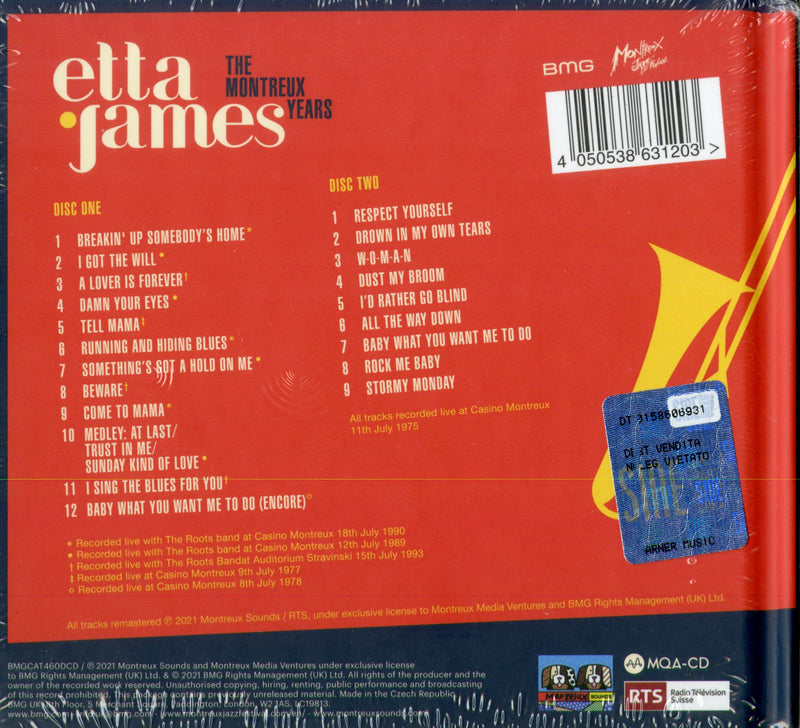 James Etta - The Montreux Years Cd 4050538631203