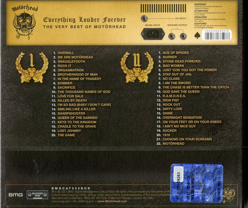 Motorhead - Everything Louder Forever The Very Best Cd 4050538685978