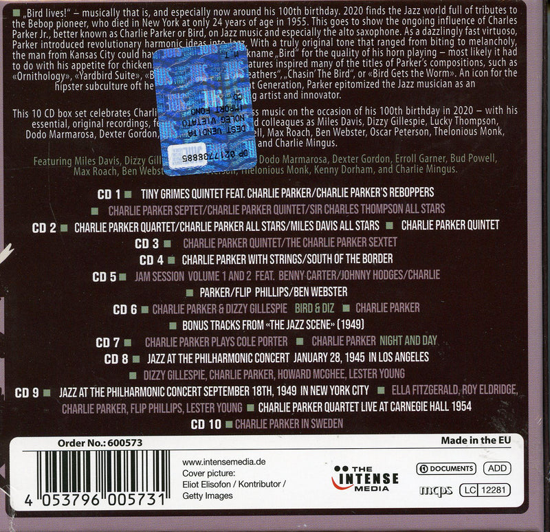 Parker Charlie - Bird 100 20 Original Albums (Box 10 Cd) CD 4053796005731