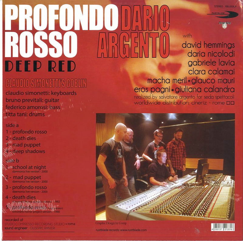 O. S. T. -Profondo Rosso( Simonetti'S Goblin) - Profondo Rosso (Vinyl Deep Red) Lp 4250137213316