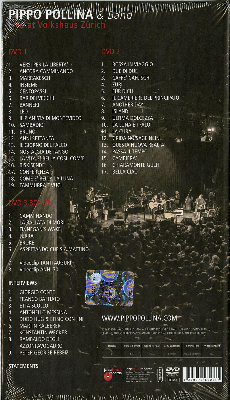 Pollina Pippo & Band - Box-Live At Volkhaus Zurich Cd 4260075860817