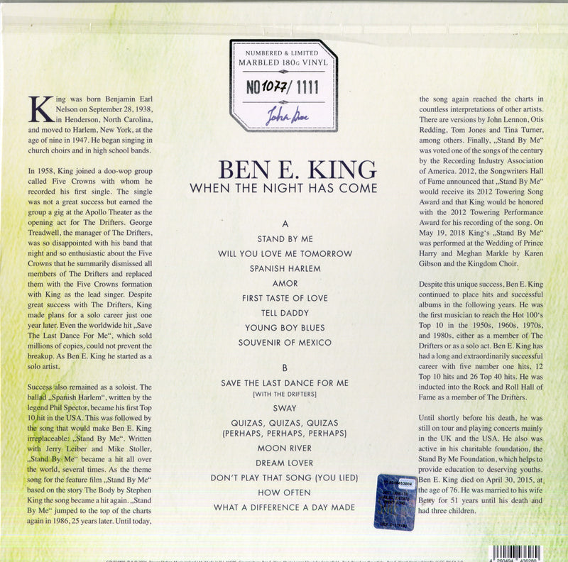 King Ben E. - When The Night Has Come Lp 4260494436280