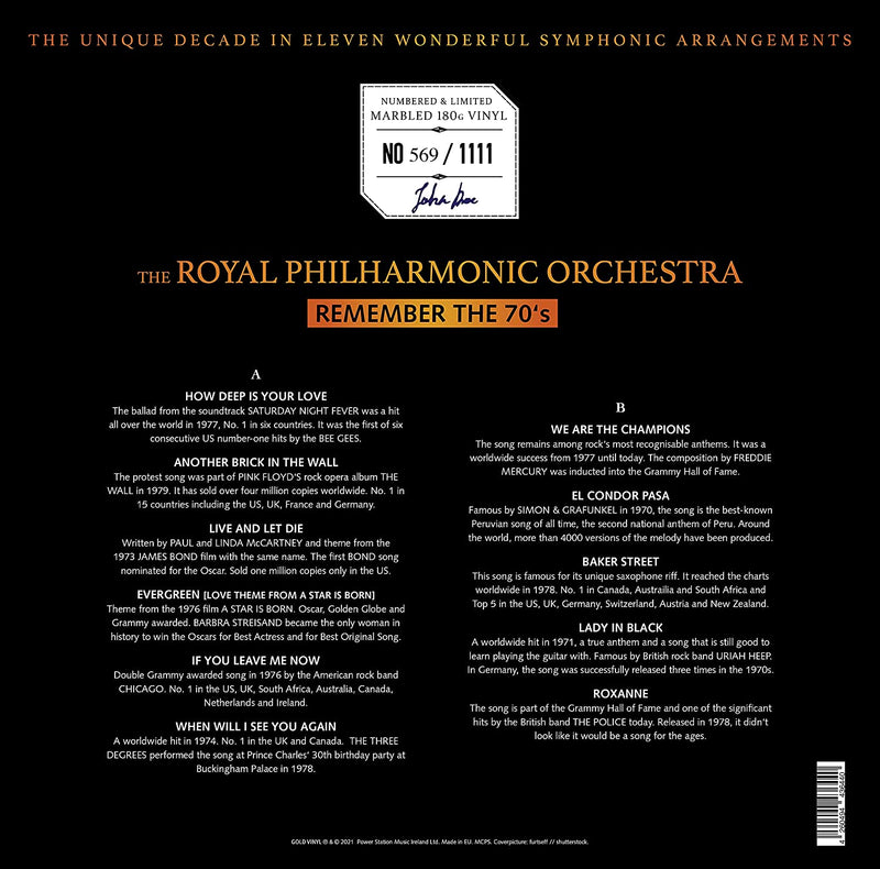 Royal Philarmonic Orchestra - Remember The 70'S Lp 4260494436440