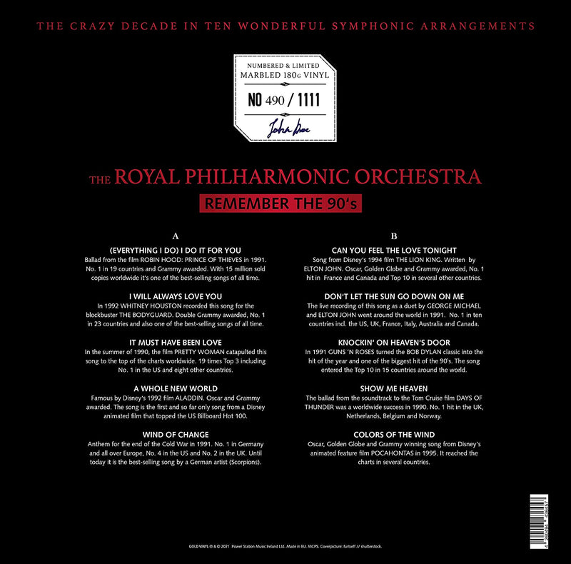 Royal Philarmonic Orchestra - Remember The 90'S Lp 4260494436457