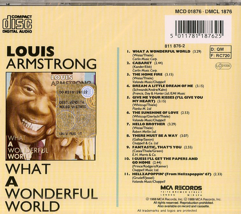 Armstrong Louis - What A Wonderful World Cd 5011781187625