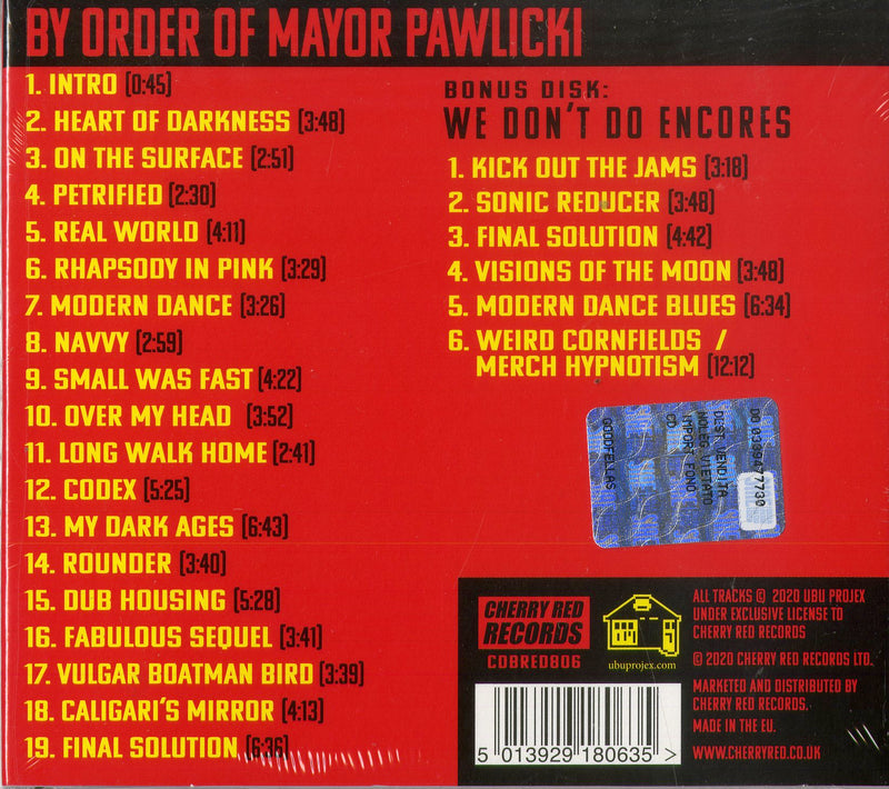 Pere Ubu - By Order Of Mayor Pawlicki (Live In Jarocin) CD 5013929180635