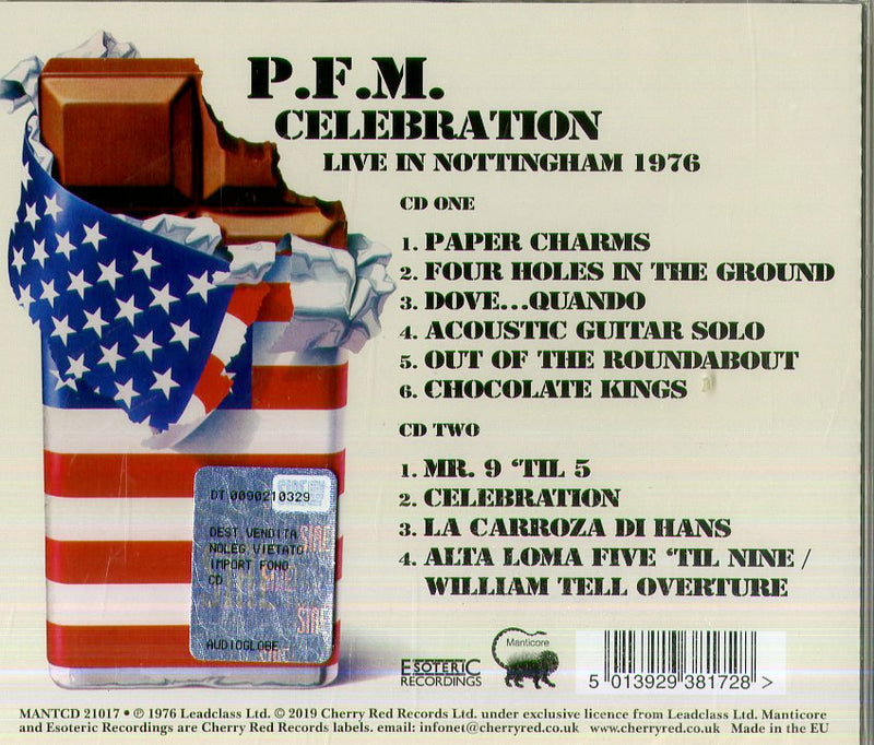 P. F. M. Premiata Forneria Marconi - Celebration Live In Nottingham 1976 Cd 5013929381728