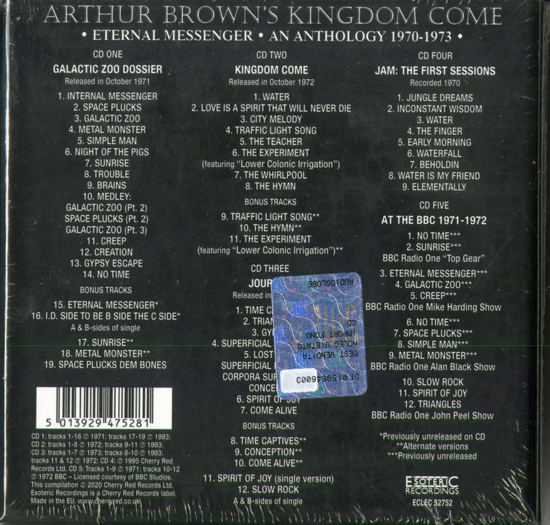 Brown'S Arthur Kingdom Come - Eternal Messenger An Anthology (Box 5 Cd) Cd 5013929475281