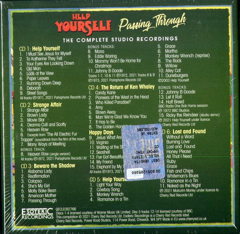 Help Yourself - Passing Through (Box 6 Cd) Cd 5013929476684