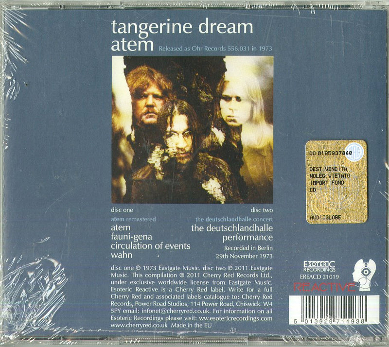 Tangerine Dream - Atem (Remastered) Cd 5013929711938