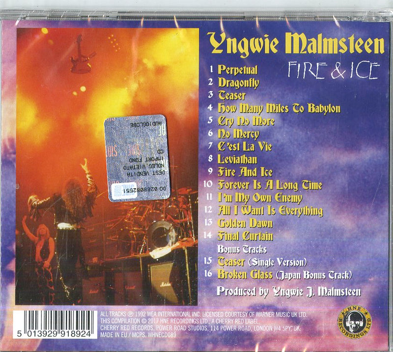 Malmsteen Yngwie - Fire & Ice: (Expanded Edt.) Cd 5013929918924