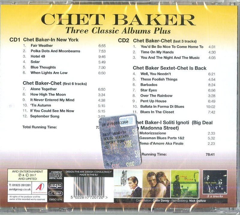 Baker Chet - Three Classic Albums Plus CD 5022810720720